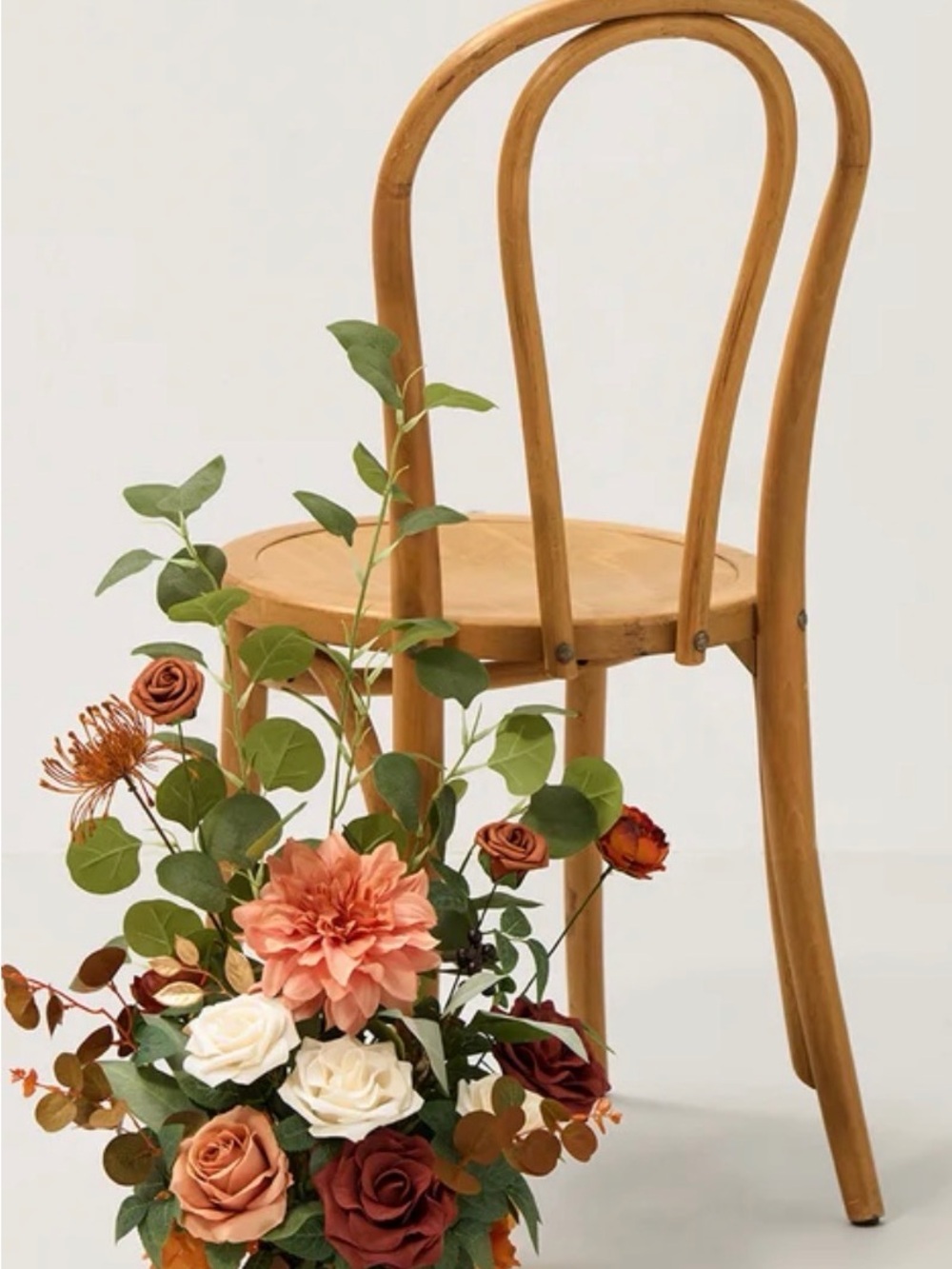 Peach, White & Green Faux Floral Bouquet by Home Accents
